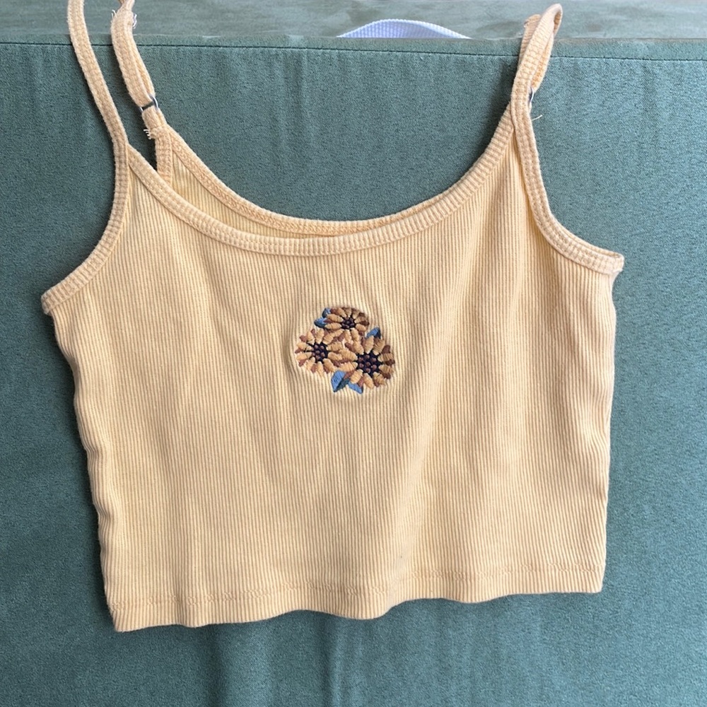 Yellow cropped tank top
